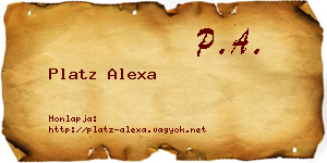 Platz Alexa névjegykártya